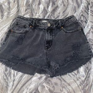 Pacsun Womens High Rise Festival Black Denim Shorts Size 25